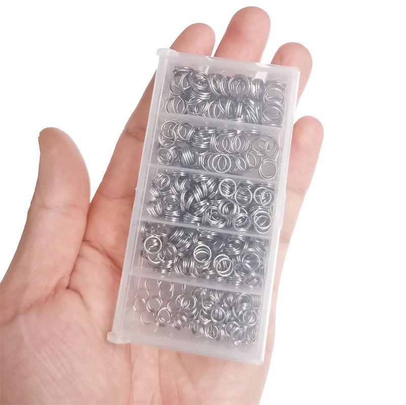 Milepetus 400pcs Stainless Steel Split Rings Kit Fishing Lures Ring Chain Connector with Storage Box - Image 2